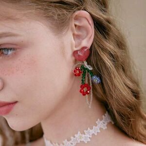 Boho flower drop earrings M449